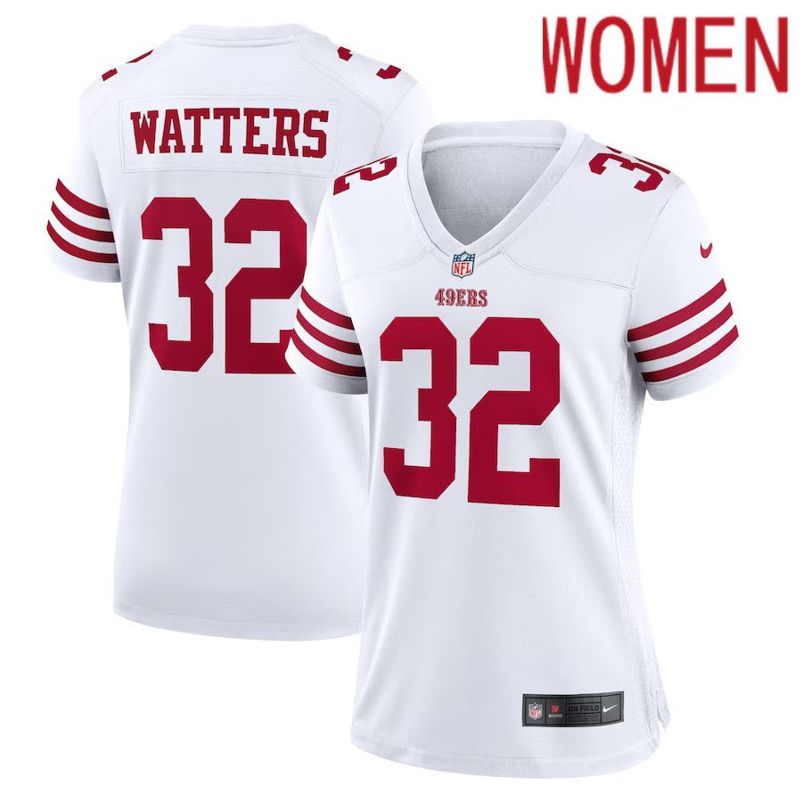 Women San Francisco 49ers 32 Ricky Watters Nike White Retired Player Game NFL Jersey